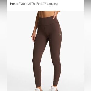 Vuori All the Feels Java color legging size medium